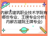 内蒙古建筑职业技术学院有哪些专业，王牌专业分析(内蒙古建院王牌专业)