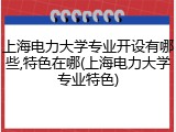 上海电力大学专业开设有哪些,特色在哪(上海电力大学专业特色)