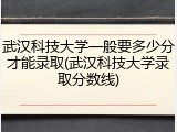 武汉科技大学一般要多少分才能录取(武汉科技大学录取分数线)