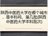 陕西中医药大学在哪个城市，是本科吗，第几批(陕西中医药大学本科批次)