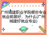 广州城建职业学院哪些专业就业前景好，为什么(广州城建好就业专业)