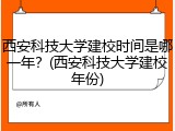 西安科技大学建校时间是哪一年？(西安科技大学建校年份)