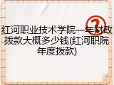 红河职业技术学院一年财政拨款大概多少钱(红河职院年度拨款)