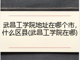 武昌工学院地址在哪个市，什么区县(武昌工学院在哪)