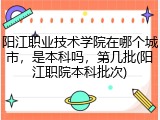 阳江职业技术学院在哪个城市，是本科吗，第几批(阳江职院本科批次)