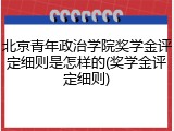 北京青年政治学院奖学金评定细则是怎样的(奖学金评定细则)