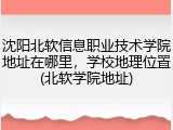 沈阳北软信息职业技术学院地址在哪里，学校地理位置(北软学院地址)