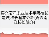 嘉兴南洋职业技术学院校长是谁,校长基本介绍(嘉兴南洋校长简介)