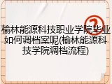 榆林能源科技职业学院毕业如何调档案呢(榆林能源科技学院调档流程)