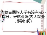 内蒙古民族大学有没有就业指导，好就业吗(内大就业指导如何)