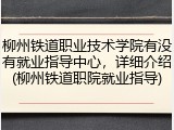 柳州铁道职业技术学院有没有就业指导中心，详细介绍(柳州铁道职院就业指导)