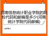 河南信息统计职业学院的院校代码和邮编是多少(河南统计学院代码邮编)