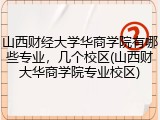 山西财经大学华商学院有哪些专业，几个校区(山西财大华商学院专业校区)