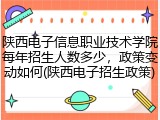 陕西电子信息职业技术学院每年招生人数多少，政策变动如何(陕西电子招生政策)