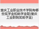 重庆工业职业技术学院有哪些奖学金和助学金呢(重庆工业职院奖助学金)
