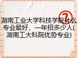 湖南工业大学科技学院什么专业最好，一年招多少人(湖南工大科院优势专业)
