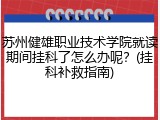 苏州健雄职业技术学院就读期间挂科了怎么办呢？(挂科补救指南)