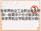 张家界航空工业职业技术学院一般要多少分才能录取(张家界航空学院录取分数)