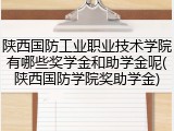 陕西国防工业职业技术学院有哪些奖学金和助学金呢(陕西国防学院奖助学金)