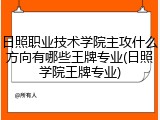 日照职业技术学院主攻什么方向有哪些王牌专业(日照学院王牌专业)