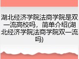 湖北经济学院法商学院是双一流高校吗，简单介绍(湖北经济学院法商学院双一流吗)