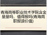 青海高等职业技术学院含金量量吗，值得报吗(青海高职报读价值)