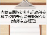 内蒙古民族幼儿师范高等专科学校的专业设置概况介绍(幼师专业概览)