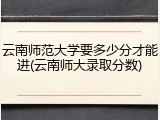 云南师范大学要多少分才能进(云南师大录取分数)