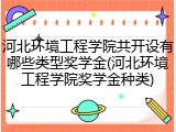 河北环境工程学院共开设有哪些类型奖学金(河北环境工程学院奖学金种类)