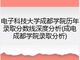 电子科技大学成都学院历年录取分数线深度分析(成电成都学院录取分析)