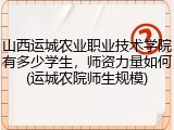 山西运城农业职业技术学院有多少学生，师资力量如何(运城农院师生规模)