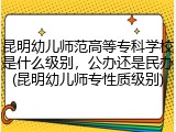 昆明幼儿师范高等专科学校是什么级别，公办还是民办(昆明幼儿师专性质级别)
