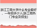 浙江工商大学什么专业最好，一年招多少人(浙工商热门专业及招生)