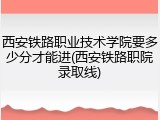 西安铁路职业技术学院要多少分才能进(西安铁路职院录取线)