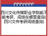 四川文化传媒职业学院能不能考研，成绩在哪里查询(四川文传考研成绩查询)