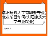 沈阳建筑大学有哪些专业，就业前景如何(沈阳建筑大学专业就业)