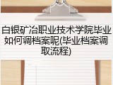 白银矿冶职业技术学院毕业如何调档案呢(毕业档案调取流程)