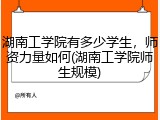 湖南工学院有多少学生，师资力量如何(湖南工学院师生规模)
