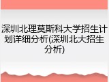深圳北理莫斯科大学招生计划详细分析(深圳北大招生分析)