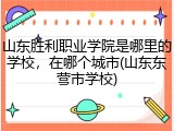 山东胜利职业学院是哪里的学校，在哪个城市(山东东营市学校)
