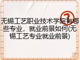 无锡工艺职业技术学院有哪些专业，就业前景如何(无锡工艺专业就业前景)