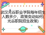 武汉光谷职业学院每年招生人数多少，政策变动如何(光谷职院招生政策)