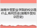 湖南外贸职业学院的校训是什么,有何历史(湖南外贸校训历史)
