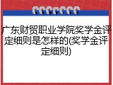 广东财贸职业学院奖学金评定细则是怎样的(奖学金评定细则)