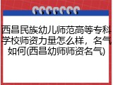 西昌民族幼儿师范高等专科学校师资力量怎么样，名气如何(西昌幼师师资名气)