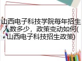 山西电子科技学院每年招生人数多少，政策变动如何(山西电子科技招生政策)