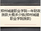 郑州城建职业学院一年财政拨款大概多少钱(郑州城建职业学院拨款)