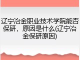 辽宁冶金职业技术学院能否保研，原因是什么(辽宁冶金保研原因)