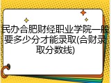 民办合肥财经职业学院一般要多少分才能录取(合财录取分数线)