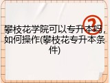 攀枝花学院可以专升本吗，如何操作(攀枝花专升本条件)